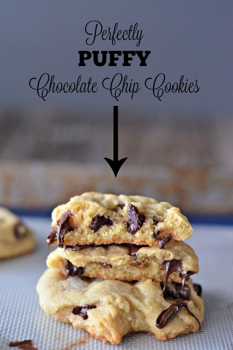 Perfectly Puffy Chocolate Chip Cookies High Altitude recipe Puffy Chocolate Chip Cookies, High Altitude Chocolate Chip Cookies, Spanish Hot Chocolate, High Altitude Baking, Baking Treats, Mountain Mama, Chocolate Chip Recipes, Chips Recipe, High Altitude