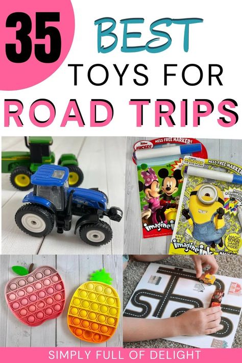 Toddler Long Car Ride Road Trips, Best Toys For Car Trips, Road Trip Preschoolers, Busy Box For Car Travel Activities, Busy Bags For Car Trips, Infant Car Activities, Activities For Car Trips For Kids, Screen Free Car Activities, Road Trip Activity Bags