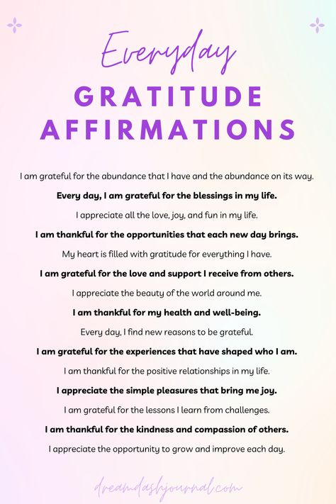 Daily gratitude affirmations Vision Board Gratitude, Morning Gratitude Prayers, Gratitude Affirmations For Health, Morning Affirmations Gratitude, How To Show Gratitude To The Universe, Night Affirmations Gratitude, Evening Gratitude Affirmations, Miracle Morning Affirmations, Magical Affirmations