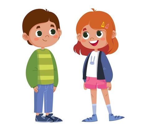 Two school children talking vector fulll... | Premium Vector #Freepik #vector #sister #cute-kids #brother #kids-cartoon Sister Illustration, Brother Cartoon, Sister Cartoon, Sister Pic, Children Talking, Media Pembelajaran, Wolf Game, Happy Sisters, Human Sketch