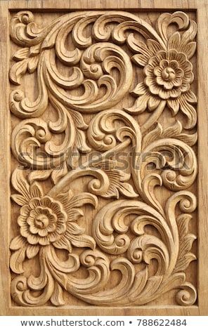 Discover this and millions of other royalty-free stock photos, illustrations, and vectors in the Shutterstock collection. Thousands of new, high-quality images added every day. Art Sculpture En Bois, Wood Carving Furniture, Carved Wood Wall Art, 3d Cnc, Wooden Door Design, Chip Carving, Carved Furniture, Wood Carving Designs, Flower Carving