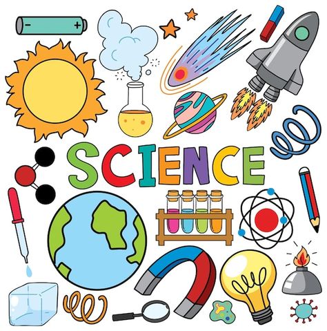 Free vector colorful science objects and... | Free Vector #Freepik #freevector #science-cartoon #science-experiment #physics-science #cartoon-drawing Physics Board Ideas, Science Related Posters, Science Classroom Display, Science Project Drawing, Design For Science Project, Education Poster Creative, Earth Science Design, Science Frame, Science Design Ideas