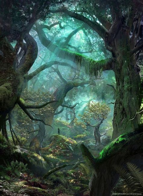 Enchanted Jungle, الفن الرقمي, Online Art Classes, Fantasy Forest, Fantasy Setting, Fantasy Places, Fantasy Art Landscapes, Fantasy Concept Art, Arte Fantasy