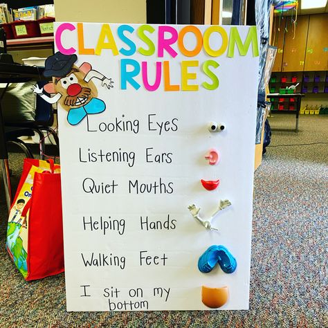 Prek Classroom Rules, School Age Classroom, Classroom Rules Preschool, Rules Preschool, Preschool Classroom Setup, Pre K Classroom, Disney Themed Classroom, Preschool Rooms, Kindergarten Classroom Decor