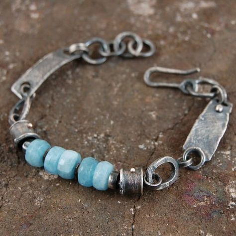 Boho Jewelry Bracelet, Oxidized Silver Bracelet, Modern Bracelet, Bracelets Handmade Diy, Silver Chain For Men, Aquamarine Bracelet, Modern Bracelets, Mens Bracelet Silver, Basic Jewelry