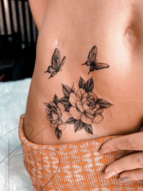 Tattoo Pubic Area, Pelvic Tattoo Hip, Tattoo On Hip Bone, Pelvic Tattoos, Worst Tattoos, Stomach Tattoos Women, Waist Tattoos, Belly Tattoos, Ribcage Tattoo