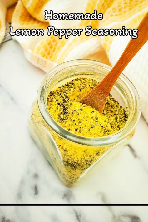 Lemon Pepper Marinade Recipe, Lemon Pepper Recipes, Garlic Pepper Seasoning Diy, Diy Lemon Pepper, Lemon Pepper Recipes Spices, How To Make Lemon Pepper Seasoning, Diy Lemon Pepper Seasoning, Lemon Pepper Seasoning Recipe, Lemon Pepper Dry Rub