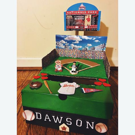 Baseball Themed Valentine Boxes, Valentines Boxes Baseball, Baseball Valentine Boxes For Boys, Baseball Valentines Boxes, Kids Parade Floats, Valentines Card Holder, Baseball Valentine, Graduation Card Boxes, Kids Valentine Boxes