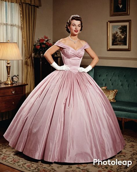 Pink Tulle Ball Gown, 1960s Ball Gown, 1950s Ballgown, Vintage Pink Ball Gown Dress, Pink Floor-length Gown For Debutante Ball, 1950s Ball Gown, Pink Crystal Ball Gown, 1950s Pink Evening Dress, Cinderella Pink Dress