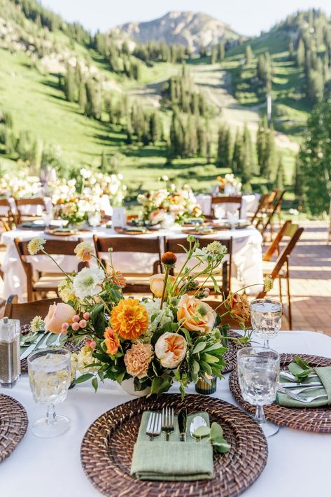 Blissful Summer Ski Resort Wedding | Rocky Mountain Bride Canadian Rockies Wedding, Coastal Mountain Wedding, Fall Mountain Wedding Aesthetic, Diy Mountain Wedding, New England Spring Wedding, Rocky Mountains Wedding, Ski Lodge Wedding Summer, Summer Colorado Wedding, Mountain Wedding Mood Board