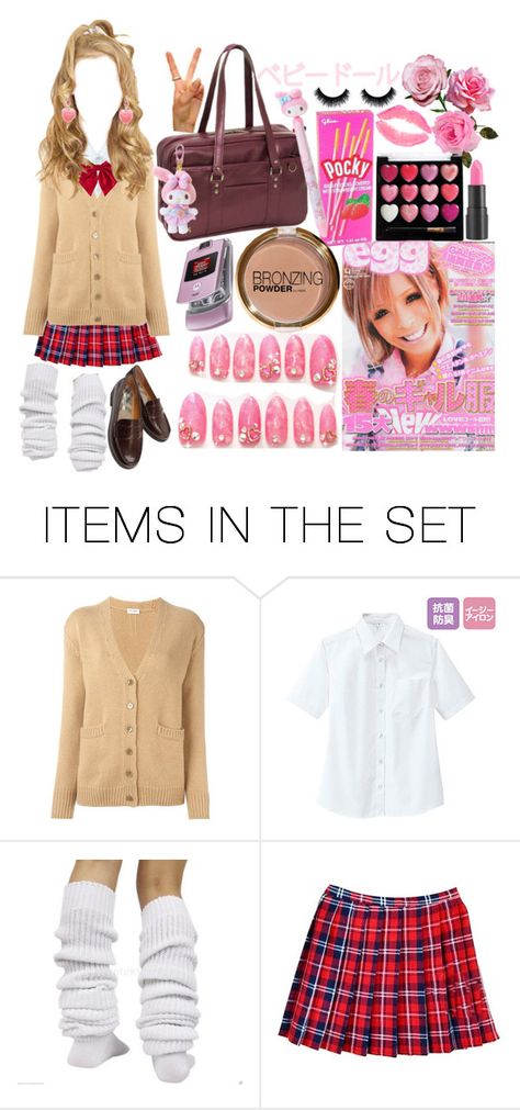 "Kogal" by s-a-s-sytoonist ❤ liked on Polyvore featuring art Gyaru Fashion School, Gyaru Uniform, Gyaru School Uniform, Kogal Outfit, Kogal Fashion, Kogal Gyaru, Ganguro Girl, Gyaru Style, Estilo Harajuku