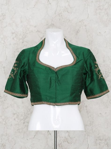 Raw Silk Green Hue Ready Made Blouse, latest designer party wear blouse, Designer readymade blouse for wedding, Designer party wear choli for function, shop online designer blouse, latest design designer blouse 2019, designer blouse for festive, readymade blouse for saree, ready-made choli for lehenga, collar style neckline ready made blouse #blouse #readymadeblouse #newcollection #indianwear #indianfashion #blousedesign #designerblouse Ready Made Blouse, Stylish Saree, Blouse Designs High Neck, Saree Blouses Online, Latest Blouse Designs Pattern, Blouse Designer, Sari Blouse Designs, Unique Blouse Designs, Saree Blouses