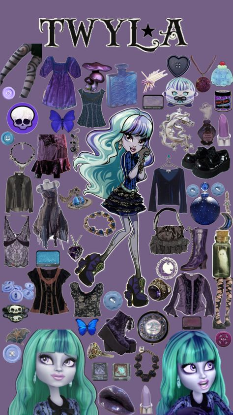 Monster High Characters Twyla, Monster High Aesthetic Outfit, Rave Theme, Twyla Boogeyman, Monster High Halloween Costumes, Monster High Halloween, Monster High Cosplay, Monster High Costume, Cute Group Halloween Costumes