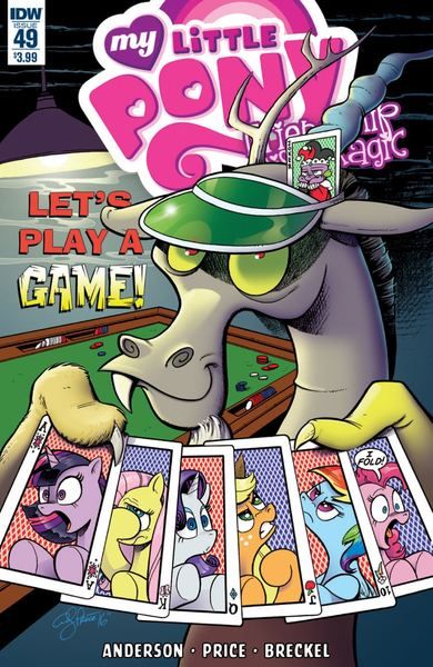 #1320275 - artist:andypriceart, cover, discord, idw, playing card, poker, princess twilight, safe, spike, spoiler:comic, spoiler:comic49, twilight sparkle - Derpibooru - My Little Pony: Friendship is Magic Imageboard Fluttershy Pinkie Pie, My Little Pony Poster, Mlp Comics, Lets Play A Game, Pirate Adventure, Comic Poster, Chaos Theory, My Little Pony Comic, Humanity Restored