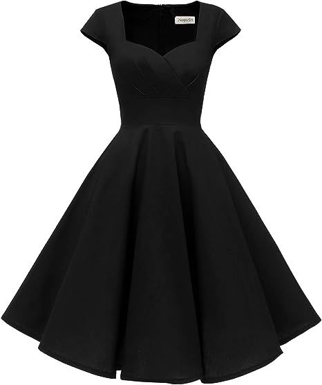 1960s Cocktail Dress, 1950s Cocktail Dress, 1950s Fashion Dresses, 1950s Retro, Tea Party Dress, Vintage Black Dress, Cocktail Dress Vintage, Dress Attire, Rockabilly Dress