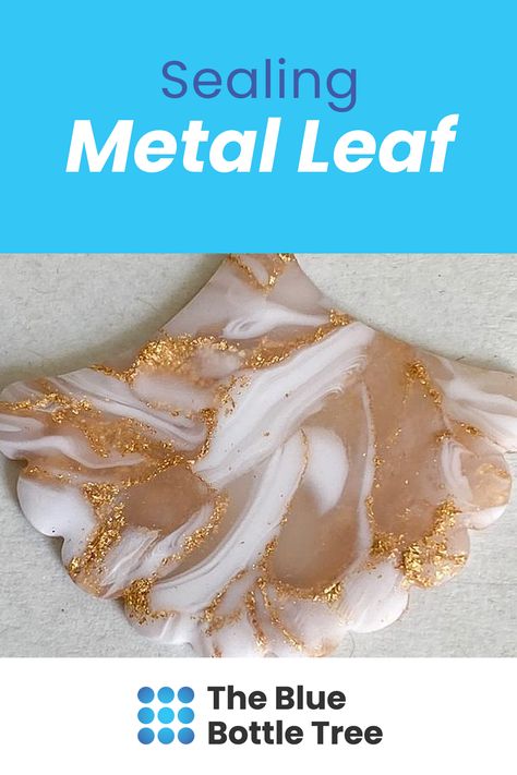 Polymer Clay Gold Foil, Leaf Imprints In Clay, Gold Leaf On Polymer Clay, Polymer Clay Jewelry Gold Leaf, Tree Polymer Clay, Polymer Clay Leaf, Blue Bottle Tree, Golden Sparkle, Clay Tips