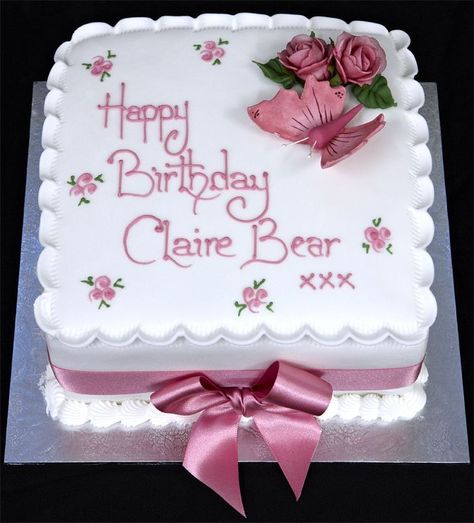 Design In Square, 1st Birthday Cake Designs, Square Birthday Cake, Birthday Cake For Women, Birthday Cake For Women Simple, Square Cake Design, Cake For Women, Anniversary Cake Designs, Sheet Cake Designs