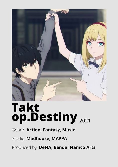 Take Op Destiny, Destiny Takt Op, Destiny Anime, Best Family Halloween Costumes, Anime Minimalist Poster, Good Animated Movies, Takt Op Destiny, Movies To Watch Teenagers, Japanese Animated Movies