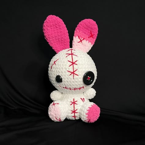 Crochet Bunny, Jumbo Plushie, Voodoo Bunny, Valentines Gift, Spooky Bunny, Creepy Cute, Gift for Valentines Day, Crochet Plush, Amigurumi Crochet toys free patterns easy #crochettoysfreepatternseasy #crochet #crochettoy #crochetpattern #crochetpatterns 4.537 Creepy Crochet Pattern Free, Creepy Cute Crochet, Spooky Bunny, Bunny Valentines, Crochet Cat Toys, Creepy Toys, Crochet Toys Free Patterns, Spring Market, Xmas Toys