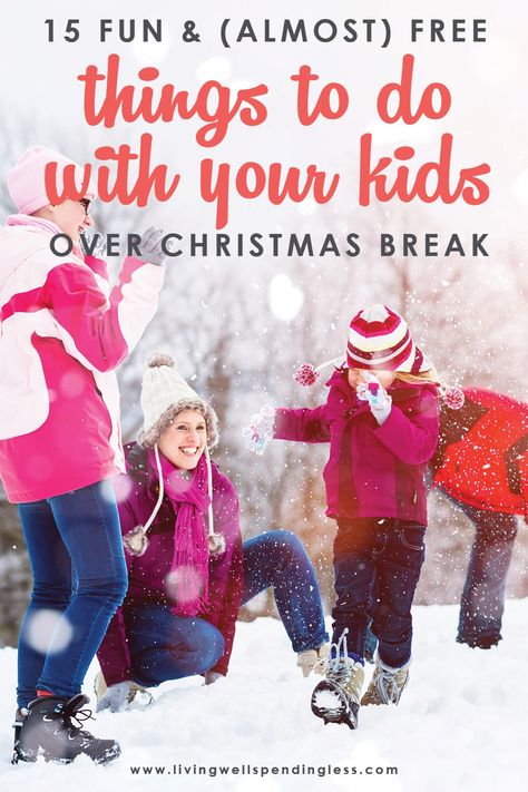 Christmas Break Ideas, Winter Break Activities, Boredom Busters For Kids, Break Ideas, Winter And Christmas, Holiday Break, Christmas Break, Winter Break, Free Activities