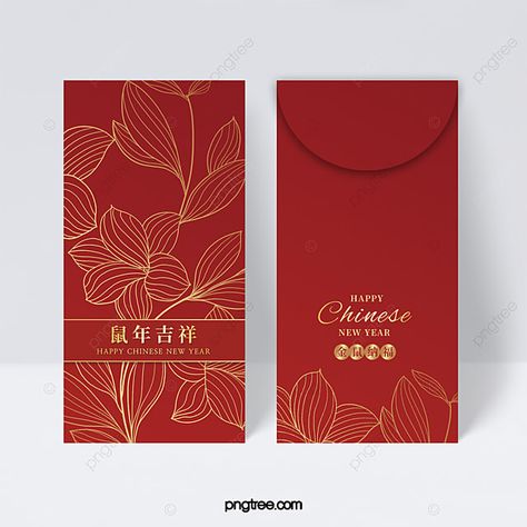 Red Pocket Design Chinese, New Year Envelope Design, Red Envelope Template, Red Pocket Design, Chinese New Year Envelope, Chinese New Year Red Packet, New Year Packaging, Envelope Design Template, Money Packet