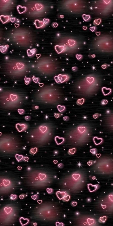 pink heart wallpaper: floating hearts and stars Pink Heart Wallpaper, Foxy Wallpaper, Heart Pfp, Phone Clothes, Pink And Black Wallpaper, College Walls, Red And Black Wallpaper, Lock Screen Wallpaper Iphone, Pink Wallpaper Backgrounds