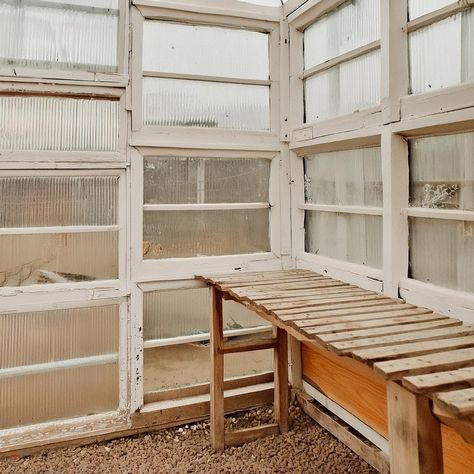 DIY Greenhouse Using old windows 2 Greenhouse From Old Windows Diy, Diy Greenhouse With Old Windows, Window Greenhouse Diy, Recycled Window Greenhouse, 8x12 Greenhouse, Pallet Greenhouse, Hot Tub Plans, Old Window Greenhouse, Diy Outdoor Shower Ideas