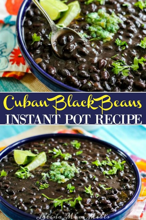 Tattoo Rihanna, Instant Pot Black Beans, Instant Pot Chili, Cuban Black Beans, Dried Black Beans, Black Bean Recipes, Cuban Cuisine, Trim Healthy Mama Recipes, Cuban Food