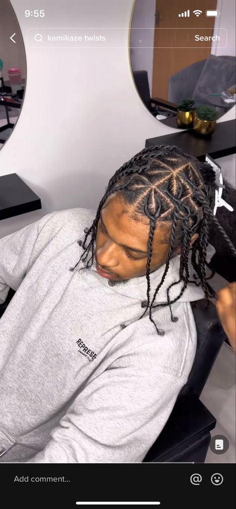 Kamakazi Twist, Kamikaze Twist Hairstyle Men, Kamikaze Braids, Kamikaze Twists Men, Kamikaze Twist, Twist Ideas, Bday Hair, Boy Braids, Boy Braids Hairstyles