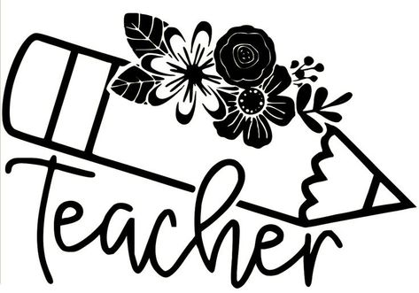 Teacher Tattoos, Teaching Clipart, Appreciation Gifts Diy, Teacher Appreciation Gifts Diy, Idee Cricut, Cricut Stencils, Silhouette Curio, Projets Cricut, Silhouette Clip Art