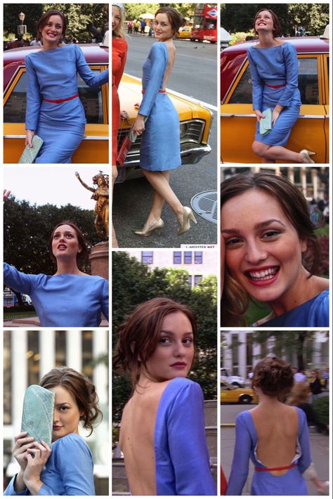 Blair Waldorf Blue Outfit, Blair Waldorf Blue Dress, Blair Waldorf Aesthetic, Blair Waldorf Outfits, Blair And Serena, Blair Waldorf Style, Gossip Girl Outfits, Gossip Girl Fashion, Style Muse