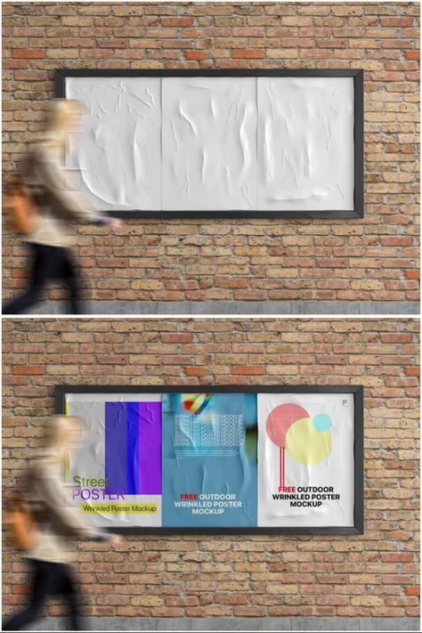 We usually still see outdoor glued posters on walls, polls, and doors which is an old medium of advertising. These posters have a really strong recall of written messages or products, today’s free mockup is a realistic Outdoor Wrinkled Poster. The free PSD mockup is pasted on an outdoor advertising board that gives your vertical poster design an attraction to your target audience. #postermockup #outdoorpostermockup #designmockup #wrinkledpostermockup #freemockup Wall Poster Mockup, Mockup Design Templates, Poster On Wall, Poster Mock Up, Poster Mockup Free, Mock Up Design, Mockup Ideas, Outdoor Advertising Mockup, Graphic Design Mockup