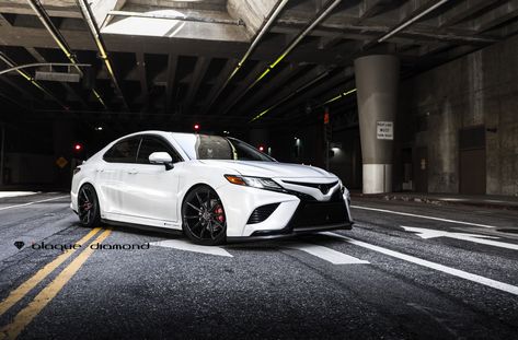 White Toyota Camry Customized with a Touch of Style and on Blaque Diamond Wheels Toyota Camry Blacked Out, Matte Black Toyota Camry, White Toyota Camry Aesthetic, Grey Toyota Camry, Toyota Camry 2024, Car For Teens, Honda Accord Sport, Camry Se, Black Rims