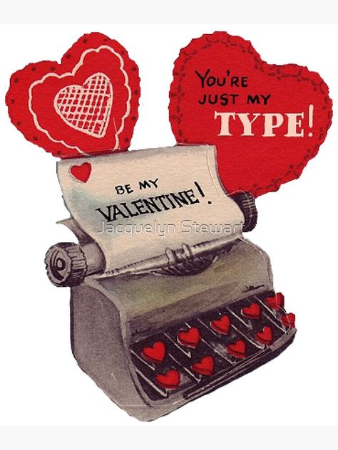 "Old Typewriter Valentine" Poster by AtticSalt | Redbubble Valentine Poster, Valentine Vintage, Valentine Images, Valentine Stickers, Vintage Valentine Cards, Just My Type, My Funny Valentine, Retro Valentines, Vintage Valentine