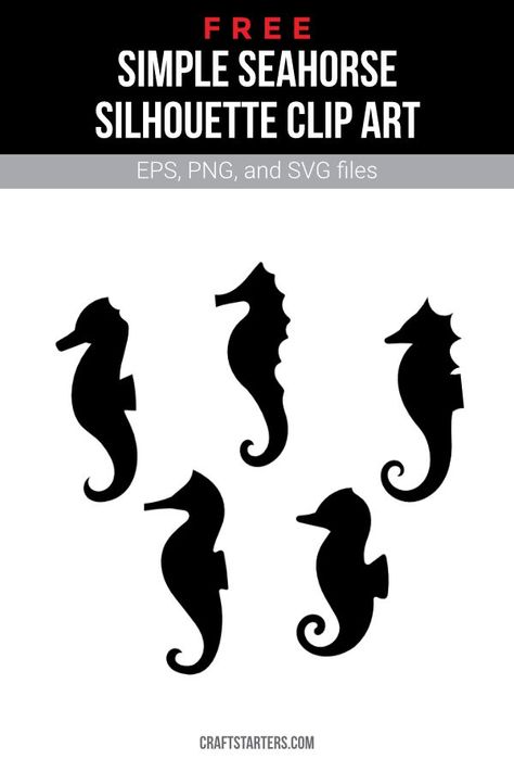 Seahorse Clipart, Seahorse Silhouette, Silhouette Clip Art, Clipart Black And White, Art Simple, Png Transparent, Clip Art, Illustrations, Black And White