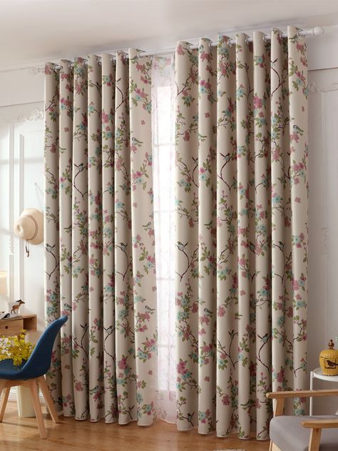 Toile Curtains, Rustic Curtains, Curtains Living, Thermal Curtains, Tile Designs, Stationery Storage, Printed Curtains, Floral Accessories, Curtain Designs