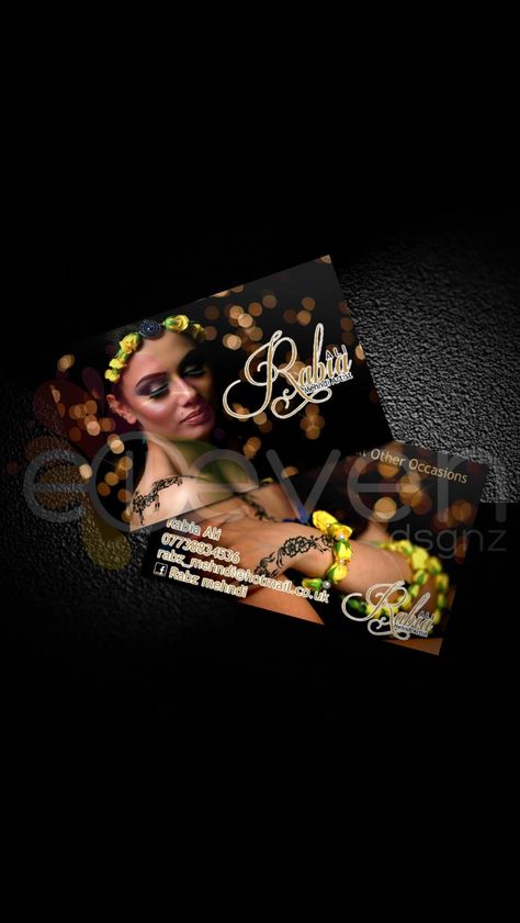 Rabia ali mehndi artists business card design and print Mehndi Artist Visiting Card, Mehndi Visiting Card Design, Artist Visiting Card, Artist Business Cards Design, Visiting Card Design, Artist Business Cards, Artist Card, Visiting Card, Mehndi Artist