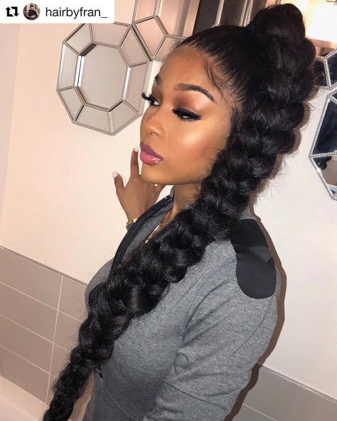 @amourjayda 🖤 Weave Ponytail Styles, Ponytail Black Women, High Ponytail Styles, Long Ponytail Hairstyles, Sleek Braided Ponytail, Braided Pony, Hairstyles For Black Hair, High Ponytail Hairstyles, Jayda Wayda