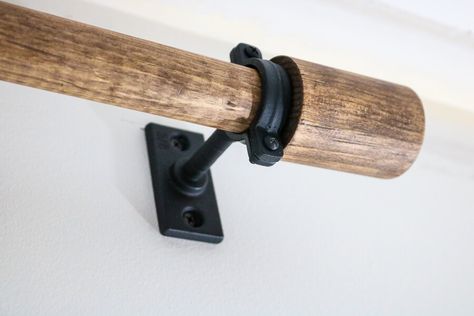 West Elm Curtains, Farmhouse Curtain Rods, Rustic Curtain Rods, Modern Curtain Rods, Wooden Curtain Rods, West Elm Inspired, Mid Century Curtains, Cortinas Boho, Wood Curtain Rods