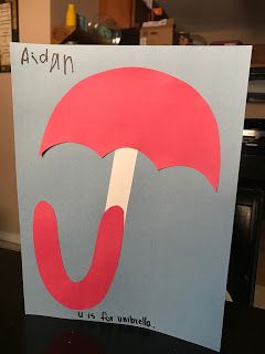 Letter U Umbrella Craft Preschool, U Projects For Preschool, U Letter Craft Preschool, Letter U Umbrella Craft, Letter U Craft Preschool, Preschool Letter U Crafts, U Is For Umbrella Craft, U Crafts For Preschool Letter, Letter U Art Preschool