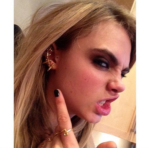 Cara Delevingne rocking our LeiVanKash Dagger Ear Cuff in Gold!  http://www.oxygenboutique.com/Dagger-Ear-Cuff-Gold.aspx Cara Delevingne, Ear Cuff, Hoop Earrings, Street Style, Cuff, Drop Earrings, Gold