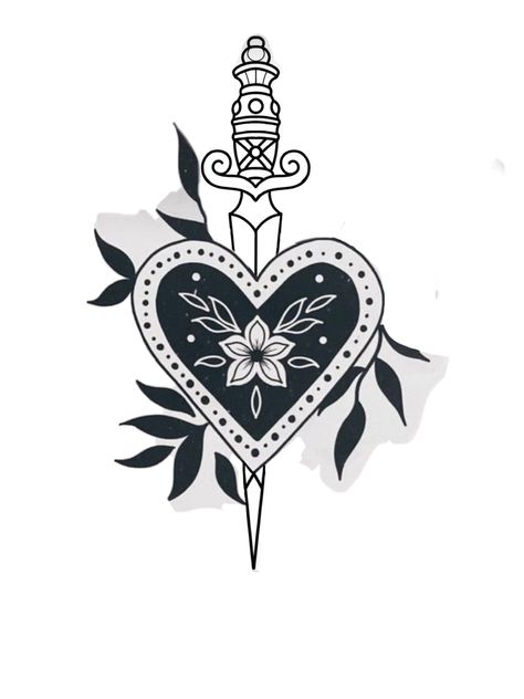 Heart Dagger Tattoo, Dagger Tattoo, Heart Tattoo, Body Art, Tattoos, Art