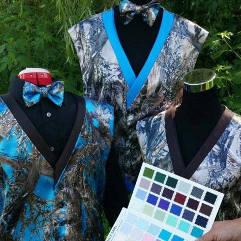 Camo Tuxedo Wedding, Blue Camo Wedding, Camo Tuxedo, Light Gray Wedding, Camo Wedding Dresses, Cobalt Wedding, Wedding Vest, Wedding Doves, Hunter Wedding