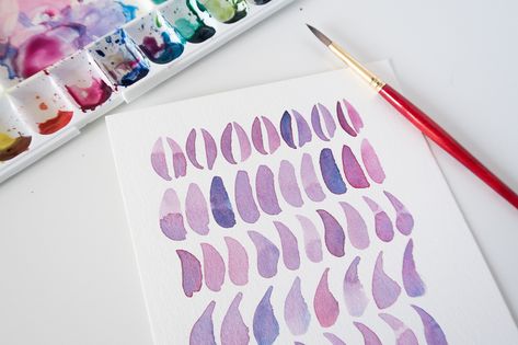 3 Watercolor Brush Stroke Exercises to Practice Brush Control | Susan Chiang Easy Watercolor Painting Ideas, Watercolor Painting Ideas For Beginners, Painting Learning, Watercolor Brushstrokes, Paint With Watercolors, Learn Painting, Wc Ideas, Easy Watercolor Painting, Watercolor Painting Ideas