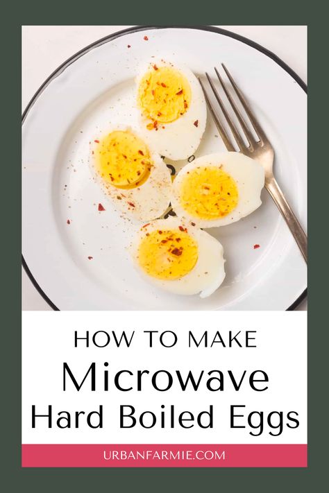 Learn how to cook perfect hard boiled eggs in the microwave in just 5 minutes! This easy method is foolproof and produces eggs that are perfectly cooked every time. Skip boiling water on the stove, microwave hard-boiled eggs are a convenient way to get a perfect boiled egg in less time. It's an easy way to get your fill of protein any time of the day! Eggs In Microwave How To Make, Cooking An Egg In The Microwave, How To Boil Eggs In Microwave, How To Cook Eggs In The Microwave, Boil Eggs In Microwave, Hard Boiled Egg Microwave, Boiled Eggs In Microwave, Egg In Microwave, Boiled Egg In Microwave