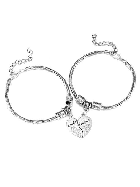 PRICES MAY VARY. Title: Aonklot Mother and Daughter Bracelets Set Silver Heart Matching Bracelet Jewelry Gift for Mom or Daughter. Product Type: Departments > Girls > Jewelry > Bracelets > Charm Sterling Silver Heart Bracelet With Charms For Valentine's Day, Valentine's Day Sterling Silver Name Bracelet With Heart Charm, Mother's Day Personalized Sterling Silver Charm Bracelet, Heart-shaped Stainless Steel Charm Bracelet For Mother's Day, Nickel-free Sterling Silver Heart Bracelet For Valentine's Day, Bracelet Set Silver, Christmas Gifts For Mom, Girls Jewelry, Christmas Wishlist