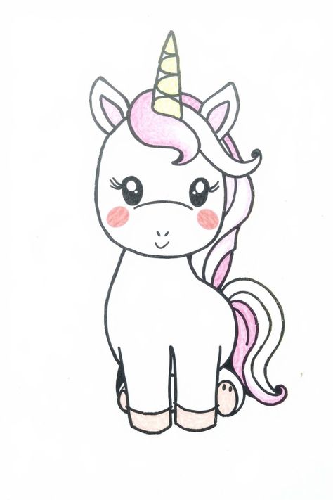 12+ Unicorn Drawing Ideas: Various Styles & Skill Levels Step By Step Unicorn Drawing, Unicorn Drawing Ideas, Cute Unicorn Doodle, Unicorn Drawing Easy, Cute Unicorn Drawing, Drawing Unicorn, Unicorn Doodle, Forest Drawing, Pig Drawing