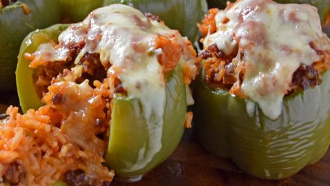 Smoked Stuffed Peppers  | Oklahoma Joe's® Easy Stuffed Pepper Recipe, Green Pepper Recipes, Italian Stuffed Peppers, Easy Stuffed Peppers, Poblano Peppers, Bariatric Eating, Gulab Jamun, Green Peppers, Air Fryer Healthy