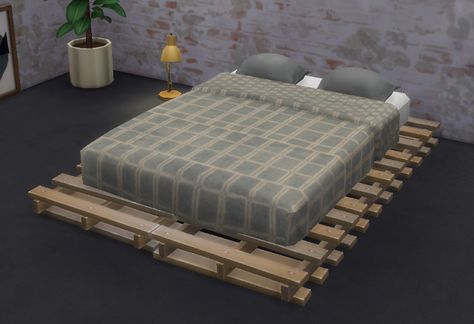 Sims 4 CC's - The Best: Pallet Bed Frame and Mattress by Gatochwegchristel... Sims 4 Cc Palette Bed, Sims 4 Cc Pallet Bed, Sims 4 Pallet Bed, Sims 4 Cc Mattress On Floor, Sims 4 Floor Bed Cc, Sims 4 Platform Bed, Sims 4 Bedframes, Sims 4 Floor Bed, Sims 4 Cc Bedframes