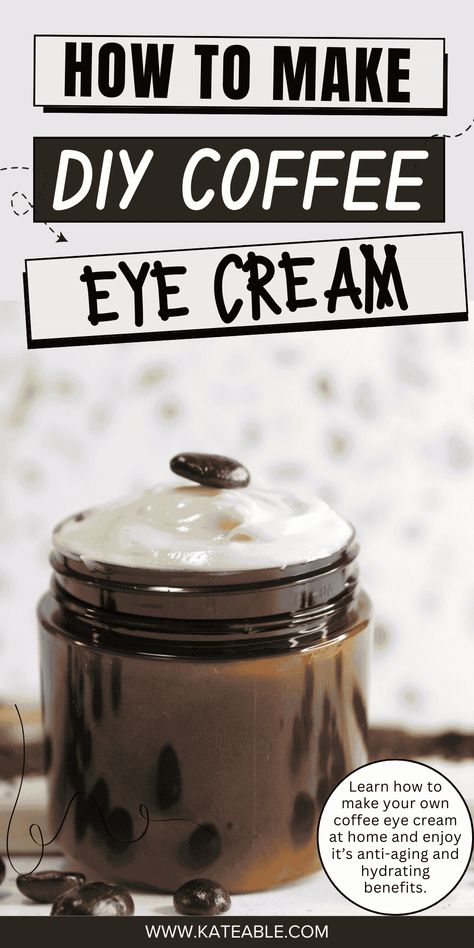 Imagine waking up every morning looking refreshed and bright-eyed—no concealer necessary! With this DIY coffee eye cream, you’re getting a natural solution to reduce puffiness, tackle dark circles, and smooth out fine lines. Coffee Eye Cream, Natural Eye Cream, Homemade Skincare, Caffeine Eye Cream, Diy Eye Cream, Make Your Own Coffee, Lotion Recipe, Hydrating Eye Cream, Diy Anti Aging